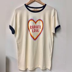 High Quality 100% Cotton Retro Tee Retro Valentines, Retro Ring, Retro Tee, Valentines Shirt, Heart Design, Womens Tops, Tops & Tees, Valentines, Cream