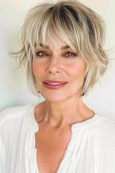 Short Layered Wavy Hairstyles, Trendy Curls, Shag Hairstyle, Short Choppy Haircuts, Fine Straight Hair, Hairstyles For Women Over 60, Stylish Short Hair, Medium Long Hair