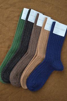 Indulge in ultimate comfort with Italia Cashmere Cozy Rib Crew Socks. Made from a soft blend of cashmere, polyamide, merino wool, and elastane, these socks provide superior softness. With a variety of neutral and cool toned colors, these crew length socks are perfect for any occasion. Designed in Los Angeles and made in Portugal using traceable yarns, these socks offer both style and sustainability. Wool Socks Aesthetic, Fall Socks, Sparkle Socks, Wool Products, Luxury Socks, Color Socks, Farmhouse Pottery, Fun Mail, Cashmere Socks