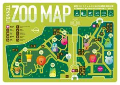 the zoo map is shown in green and white