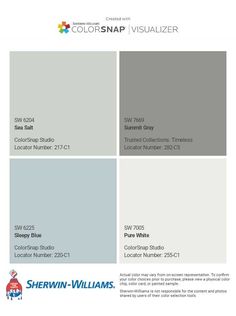 the color scheme for sherylin - williams's paint swatches is shown