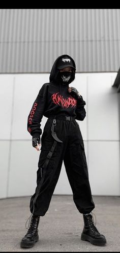 Styl Bad Girl, Technowear Fashion, Parkour Outfit Women, Dark Wear Outfit, Techwear Girl Aesthetic, Techcore Aesthetic Outfits, Techcore Outfit, Warcore Outfits Girl, Techware Aesthetic