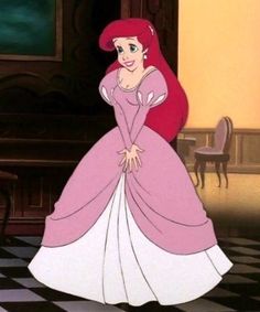 ariel from the little mermaid in her pink dress