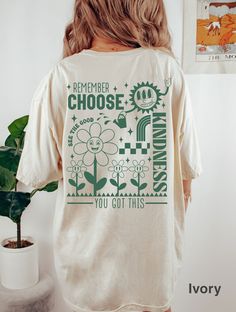 Two Sided Kindness Shirt, Trendy Shirt, Positive Affirmations Shirt Minimalist Tshirt Design, Clothing Graphics, Vintage Shirt Design, Mental Health T Shirts, Printed Blouses, Graphic Fashion, Kindness Shirt, Positive Shirt, Popular Shirt