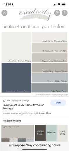 the color scheme for neutral - transition paint colors is shown in this screenshote