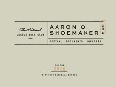 the label for aaron o shoemaker's official document