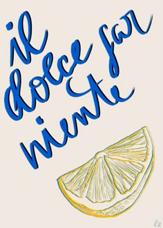 an orange slice with the words i hope for vitamin written on it, in blue ink