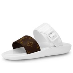 (WMNS) LOUIS VUITTON Sunbath Slides 'White' 1A66X3 Limited Edition Sneakers, Sports Sneakers, Slides, Limited Edition, Louis Vuitton, Sneakers, Sports, White