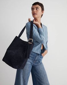 The Essential Bucket Tote in Suede Everyday Bucket Bag Tote With Detachable Strap, Everyday Leather Lined Bucket Tote Bag, Everyday Tote Bucket Bag With Detachable Strap, Daily Use Leather-backed Tote Bucket Bag, Chic Leather-lined Tote Bucket Bag, Suede Tote Bag, Bucket Tote, Suede Tote, Tote Bag Leather