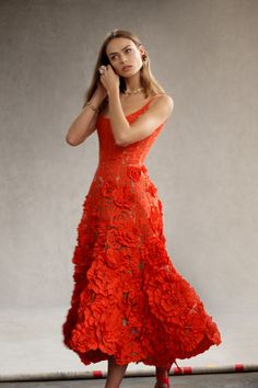 Pre Fall 2023, Orange Dress, Pre Fall, Dream Dress, Moda Operandi, Gorgeous Dresses, Classy Outfits, Gowns Dresses, Red Dress