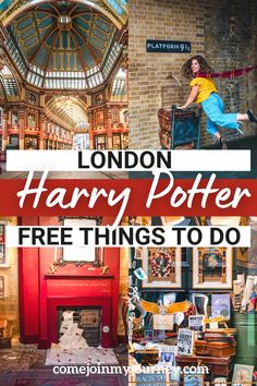 the london harry potter free things to do in one day, with text overlay