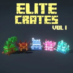 the title for the video game, lite crates vol 1 is shown in three different colors