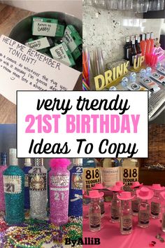 Pinterest Famous 21st Birthday Party Ideas You Can Copy This Year Creative 21st Birthday Ideas, Cheap 21st Birthday Gifts, 21st Guest Book Ideas, Birthday Gifts For 21st Birthday, 21st Birthday Must Haves, 21 St Birthday Decoration Ideas, Ideas For A 21st Birthday Party, Birthday Party 21 Ideas