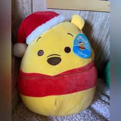 WINNIE THE POOH 12” BNWT Christmas squishmallow Disney Squishmallows, Squishmallow Christmas, Christmas Winnie The Pooh, Disney Addict, Disney Christmas, Christmas Wishlist, Christmas List, Stuffed Animals