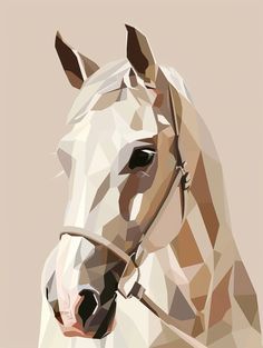 a horse is shown in low poly art