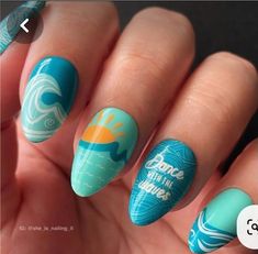 Surfboard Nails, Layered Landscape, Turtle Nails, Tropical Nail Art, Sun Nails, Sunsets And Sunrises, Neat Nails, Wave Nails, Beach Nail Designs