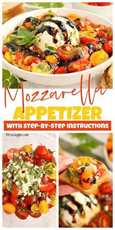 the cover of mozzarella way appetizer with step - by - step instructions