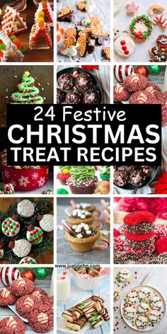 twelve festive christmas treats are featured in this collage