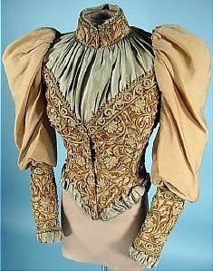 c. 1894 Elaborate Wool Winter Bodice 1800's Dress, Period Outfit, Victorian Clothing, Clothing And Textile, Vintage Gowns