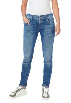 Cumpara Blugi cu talie joasa si aspect decolorat. #jeansfemei #blugifemei #hainesic #womenjeans #womenbrandjeans #jeansi #jeansifemei