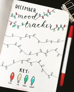 Bujo Christmas, Bullet Journal Mood Tracker, December Bullet Journal, Bullet Journal 2020, Bullet Journal Set Up, Bullet Journal 2019, Bullet Journal Mood Tracker Ideas, Journal Set, Bullet Journal Mood