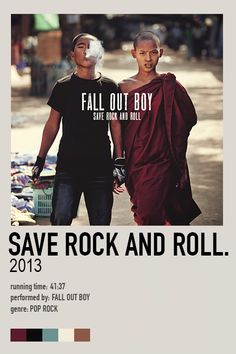 an ad for rock and roll featuring two men in black shirts, one with his hand on