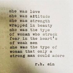 an old typewriter with the words she was love and he was attitude wrapped in beauty