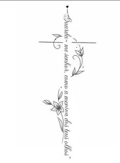 a cross with flowers on it and the words i love you in cursive writing