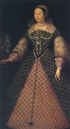 a painting of a woman in an ornate dress