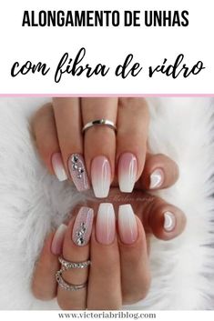 #unhas #fibradevidro #curso #oline Nail Ring, Natural Eye Makeup, Elegant Nails, Best Acrylic Nails, Perfect Nails