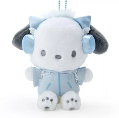 a stuffed animal with headphones on it's ears and ear phones attached to its back