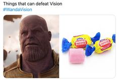 an image of a man with candy in his hand and the caption that says things that can defat vision