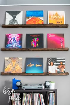 Vinyl Record Wall Shelves Hanging Records, Vinyl On Wall, Record Wall Decor, Record Display Shelf