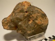 a large rock sitting on top of a table