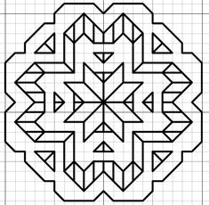 a cross stitch pattern with arrows in the middle and an arrow at the center on top