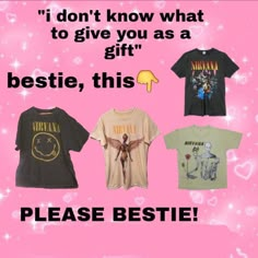 four t - shirts with the words i don't know what to give you as a gift