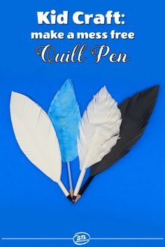 Craft an easy quill Pencil (or pen) with your kids--no mess because it uses a real ball point pen!   #kidcraft #crafts #quill Diy Feather Pen, Easy Craft For Kids, Mom Crafts, Insect Crafts, Household Objects