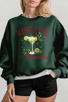 Mistletoe & Margaritas Graphic Fleece Sweatshirts.Unisex Crew Neck Long Sleeve Sweaters Knits.Crafted from premium materials, tailored to your lifestyle, ensuring a comfortable fit for any occasion.Family Group Uniforms Birthday Party Gift Concert Festival Events.High Quality Direct To Film Printed Graphic Design.50%COTTON,50%POLYESTERNICARAGUAMade In: Nicaragua Mistletoe Margaritas, New Year Same Hot Mess, Long Sleeve Sweaters, Concert Festival, Film Prints, Birthday Party Gift, Graphic Design Print, Ho Ho Ho, Off Black