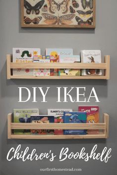 children's bookshelf with the words diy ikea above it