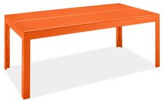 an orange table on a white background