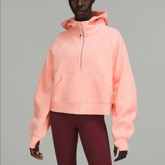 Scuba Oversized 1/2 Zip Hoodie - Dew Pink Cute High School Outfits, Lululemon Stuff, Lulu Scuba, Realistic Wishlist, Anna Claire, Lululemon Sweatshirt, High School Outfits