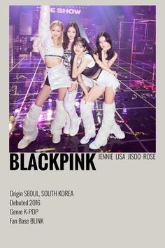 the blackpink tour poster for their upcoming album, featuring four girls in white outfits