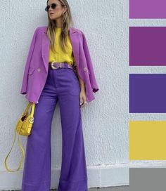 Colorblock Outfits, Purple Bottom, Purple Pants, Purple Outfits