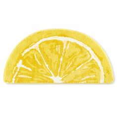 an orange slice cut in half on a white background