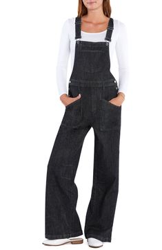 Acquire cool-girl vibes in an instant with these laid-back overalls made from a stretch-enhanced cotton blend in hues ideal for the new season. 31" inseam Adjustable buckle straps; side button closures Square neck Chest patch pocket; front patch pockets; back patch pockets 95% cotton, 4% polyester, 1% spandex Machine wash, tumble dry Imported Back Patch, Denim Overalls, Square Neck, Cool Girl, Overalls, Spandex, Cotton Blend, Jumpsuit, Nordstrom