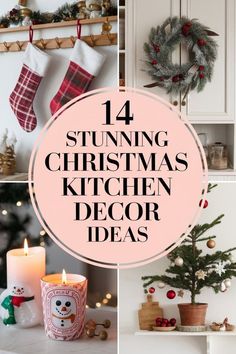 christmas kitchen decor ideas with text overlay