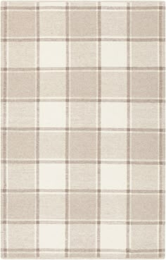 a beige and white checkered rug