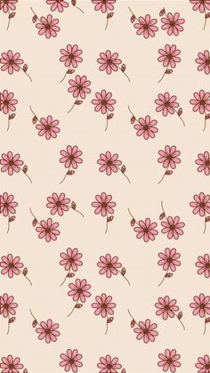 a pink flower pattern on a white background