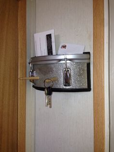 there is a key holder on the door handle