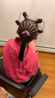 Cute Kid Hairstyles Braided, Kid Braided Styles, Kid Braid Ponytail Styles, Braids With Beads Kids, Cute Braided Hairstyles Black Hair Kids, Kid Braid Styles Natural Hair, Kid Braided Ponytail, Natural Braided Hairstyles For Kids